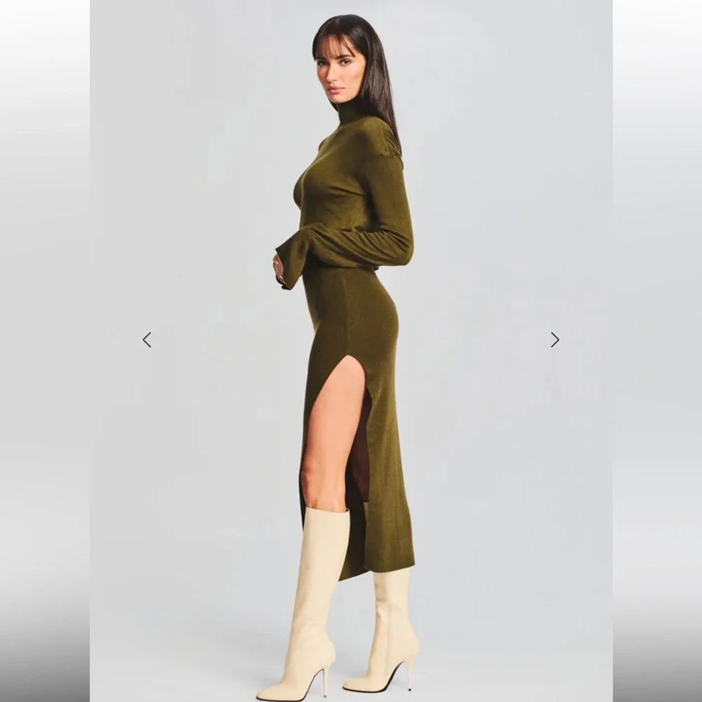 SER.O.YA Diana Dress Fort Greene sweater knit slit seroya Retrofete Revolve S - Picture 5 of 11